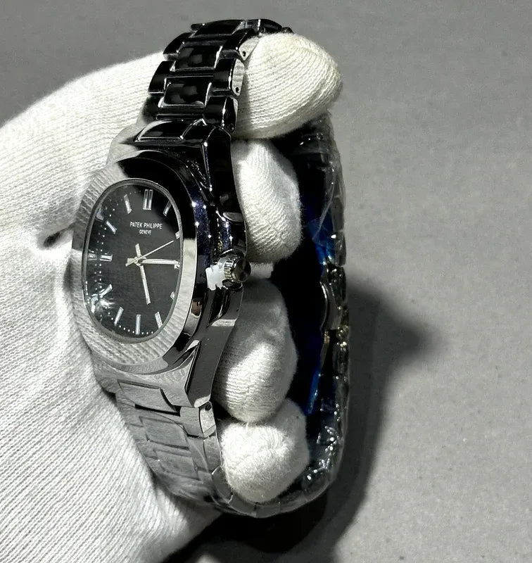 🖤 Patek Philippe Geneve – Black Dial & Stainless Steel| Waterproof | Subhan Watches
