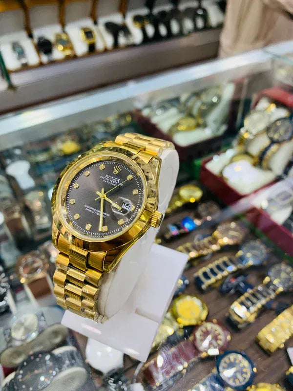 🖤 Gold + Black Dial | Waterproof | Stainless Steel | Subhan Watches
