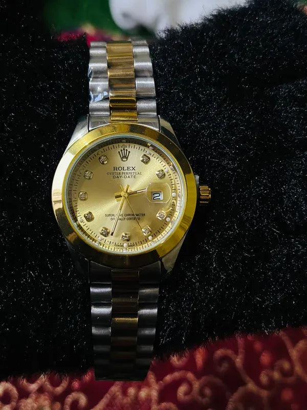 🌟Gold & Silver + Gold Dial | Stainless Steel | Waterproof | Subhan Watches
