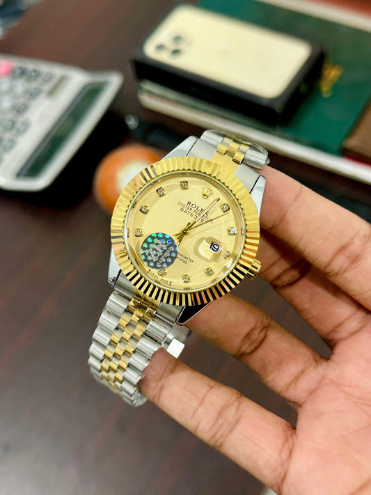 Jubilee Gold & Silver + Gold  Dial | Waterproof | Stainless Steel | Subhan Watches