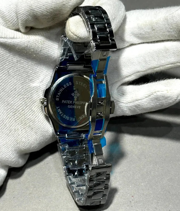 🖤 Patek Philippe Geneve – Black Dial & Stainless Steel| Waterproof | Subhan Watches