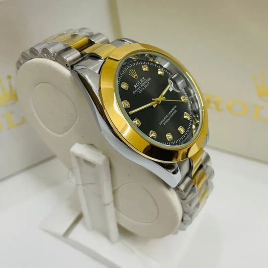 🖤 Gold & Silver + Black Dial | Stainless Steel | Waterproof | Subhan Watches