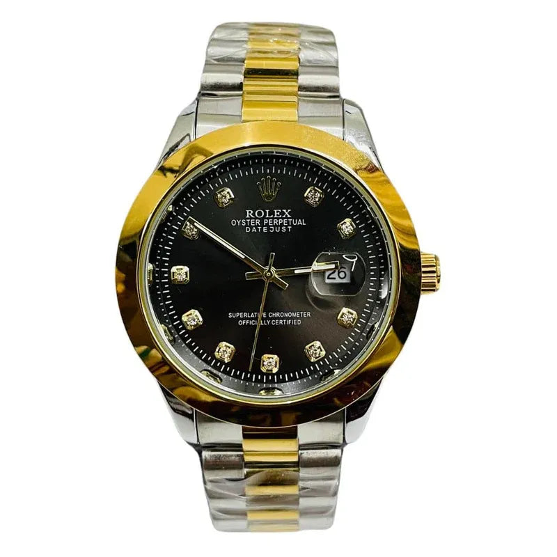 🖤 Gold & Silver + Black Dial | Stainless Steel | Waterproof | Subhan Watches