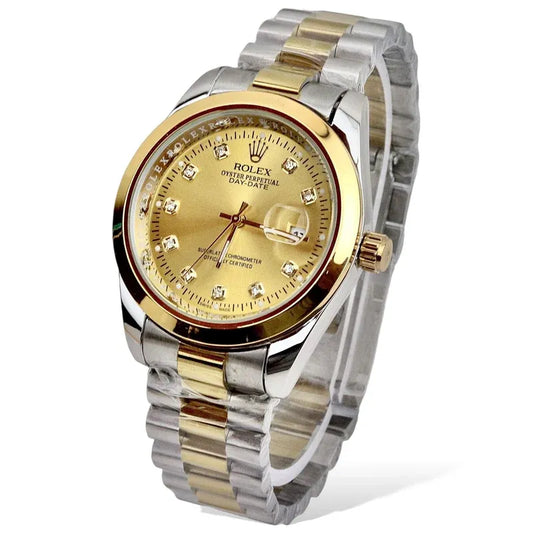 🌟Gold & Silver + Gold Dial | Stainless Steel | Waterproof | Subhan Watches
