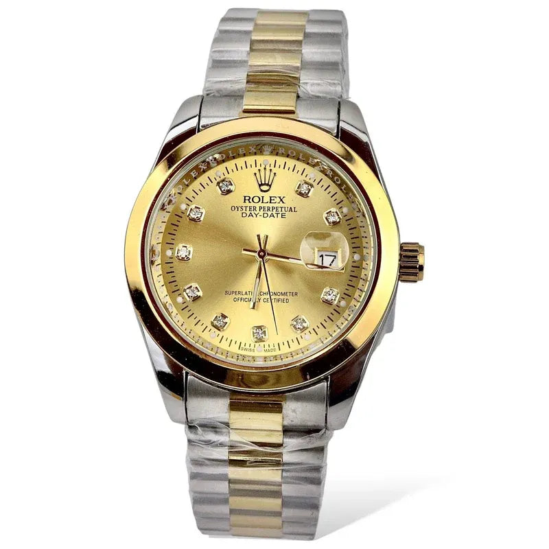 🌟Gold & Silver + Gold Dial | Stainless Steel | Waterproof | Subhan Watches