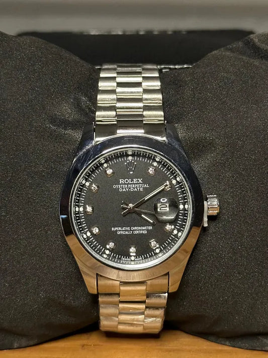 🖤 Silver +Black | Stainless Steel | Water Proof | Subhan Watches