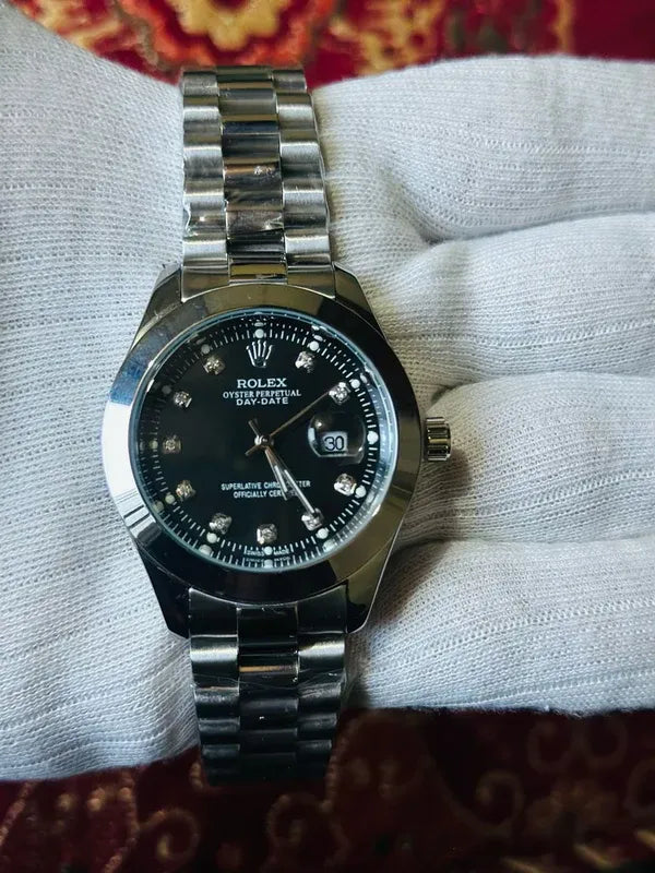 🖤 Silver +Black | Stainless Steel | Water Proof | Subhan Watches