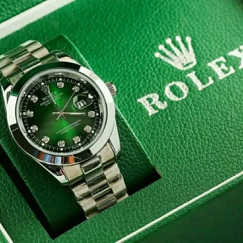 💚 Silver +  Green Dial | Waterproof | Stainless Steel | Subhan Watches