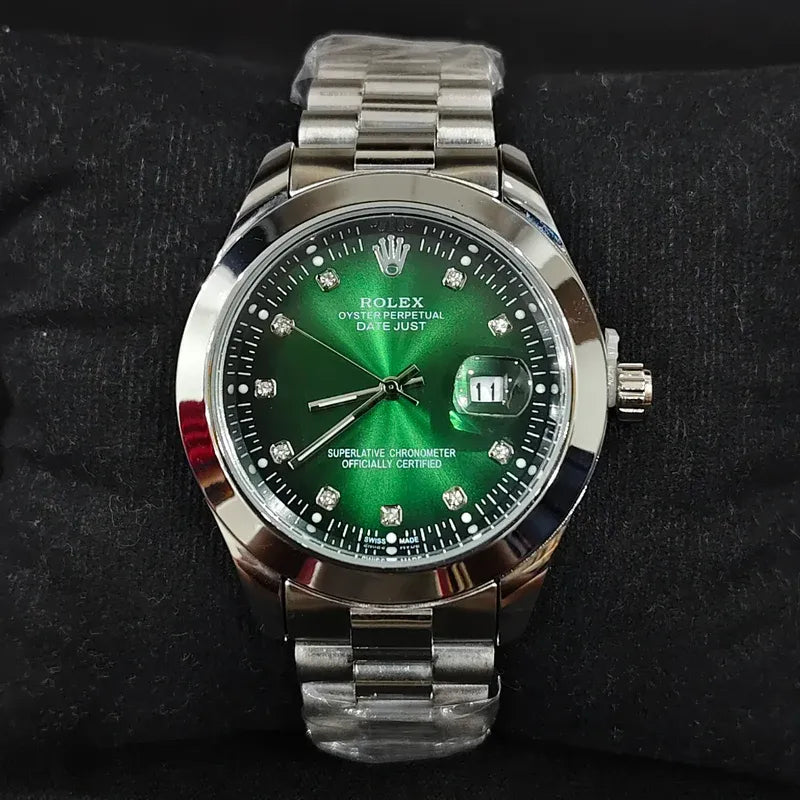 💚 Silver +  Green Dial | Waterproof | Stainless Steel | Subhan Watches