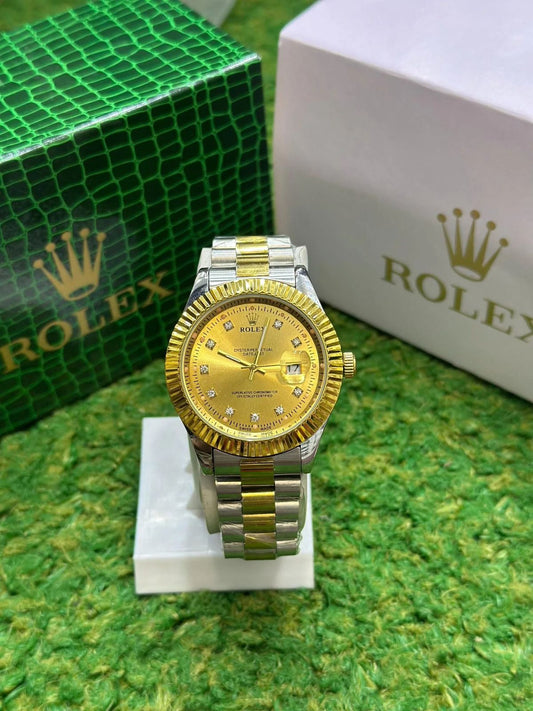 Gold Silver + Gold (Bezel Cut)| Stainless Steel | Water Proof | Subhan Watches