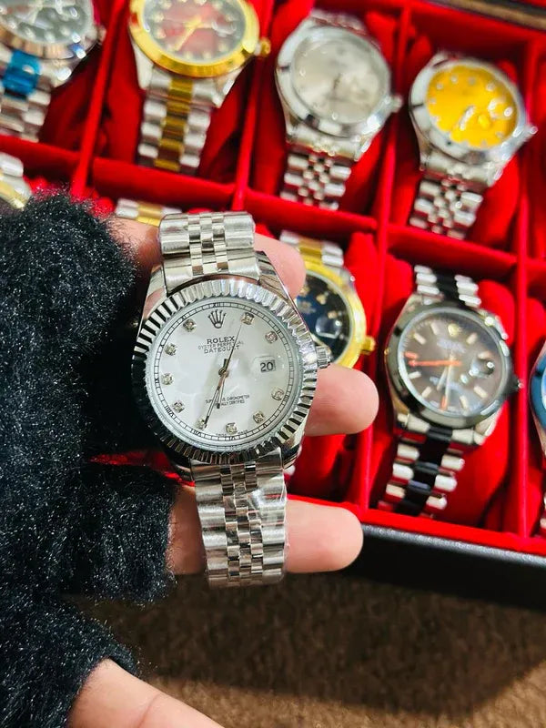 🤍 White Lover – Rolex Watch| Waterproof | Stainless Steel | Subhan Watches
