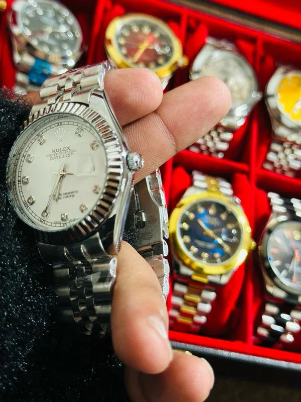 🤍 White Lover – Rolex Watch| Waterproof | Stainless Steel | Subhan Watches